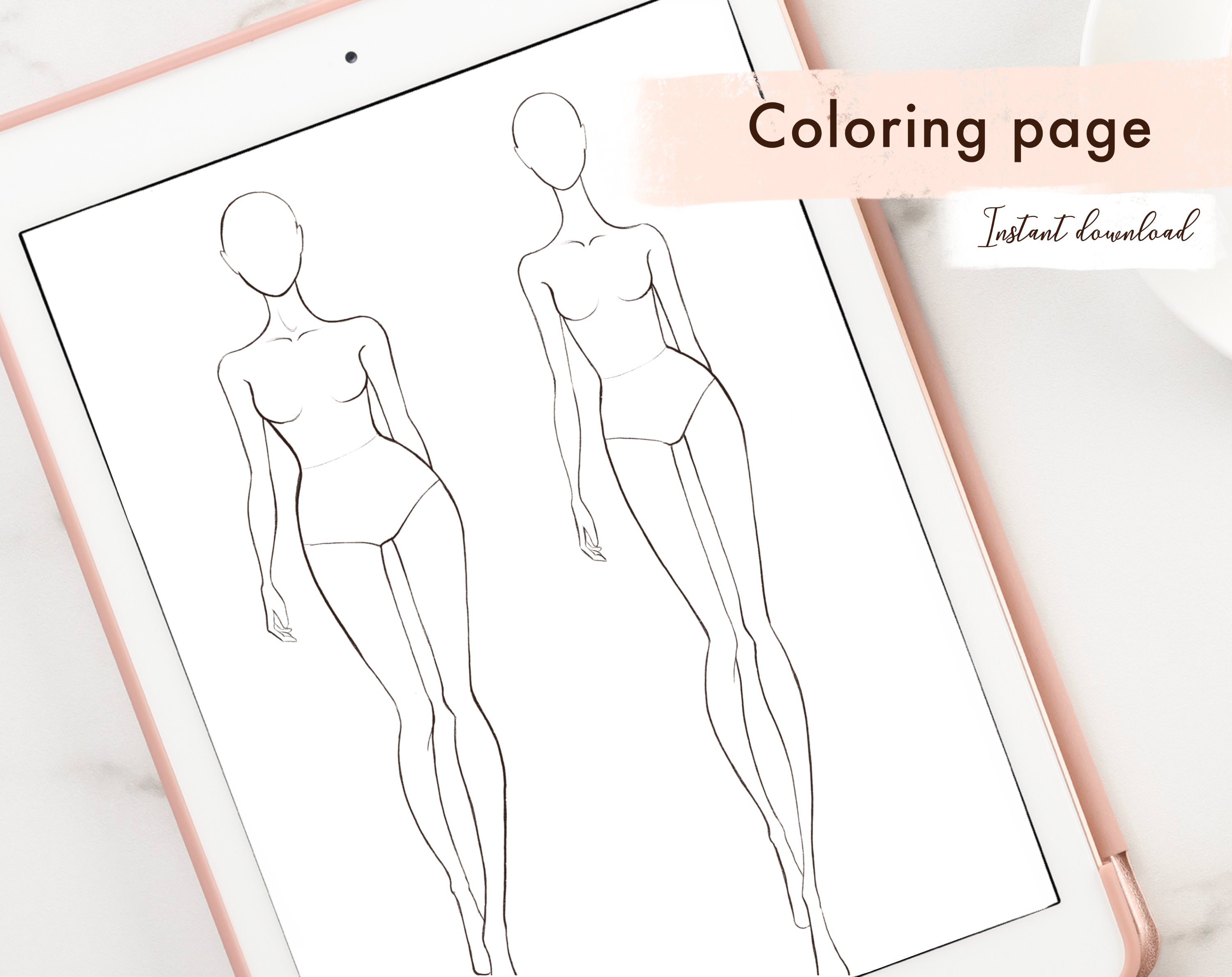 Professional figure coloring page printable adult coloring | Etsy