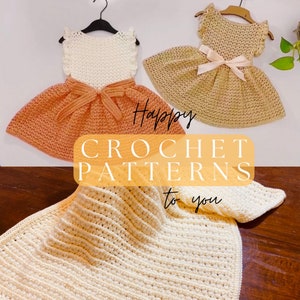 Crochet Dress Patterns For Baby & Children’s Up to 12 Years + Blanket Throw with All Sizes by The Crochet Shop by Nanno Instant Download