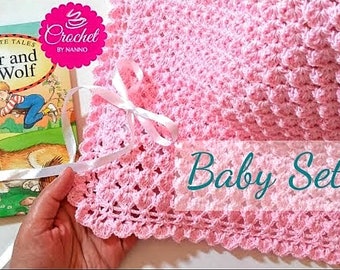 Crochet Blanket Pattern, Easy Throw, All Baby Sizes (Printable Instant Download)