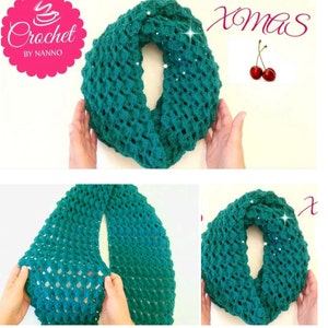 Crochet Cowl Easy Pattern Stylish for Women & Girls Sizes / Fall Autumn Winter Easy Crochet How To Tutorial, Boho Cowl Pattern, PDF, DIY
