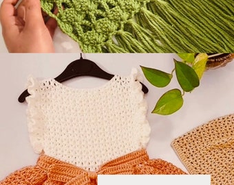 Crochet Baby Dress & Scarf Pattern, Sizes 3 Months to 12 Years (PDF Download)