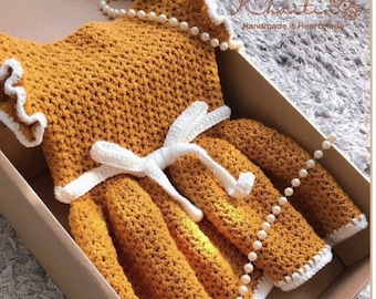 Crochet Baby Dress Pattern, Toddler to Girl Sizes (PDF)