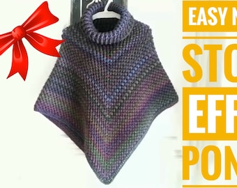 Women Crochet Easy Poncho Shawl+Free Planner Stickers Printable Instant Download Pattern