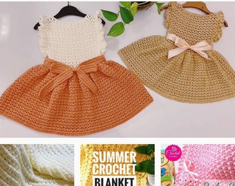 Crochet Baby Dress & Blanket Patterns Bundle (PDF Download)