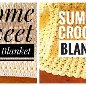 2 CROCHET PATTERNS ⨯ Crochet Blanket Throw, Easy Crochet Throw Pattern ⨯ Easy Crochet Blanket Pattern, Throw Blanket Instant Download