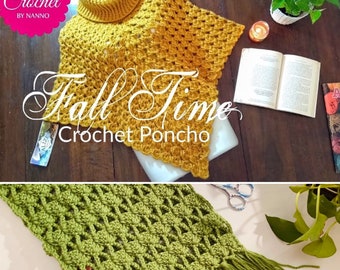 Crochet Boho Poncho & Scarf Pattern (PDF Download)