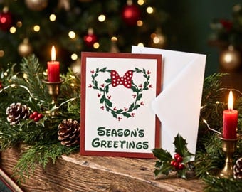 Disney Themed Handmade Season's Greetings Card