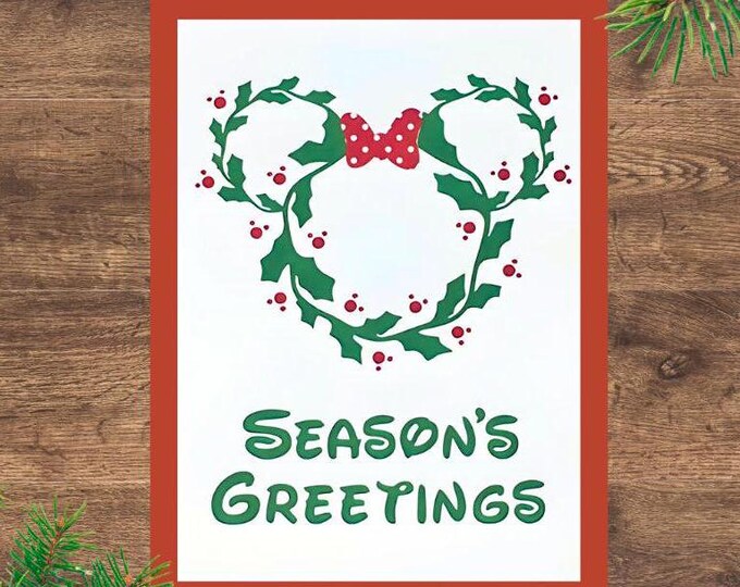Minnie Mouse Holiday Card: Handmade Season's Greetings Card