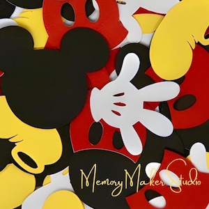 Confettis inspirés de Mickey Mouse, décorations de fête, scrapbooking, fabrication de cartes