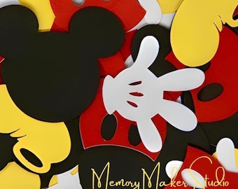 Mickey Mouse inspired Confetti, Party Decorations, Scrapbooking, Card Making