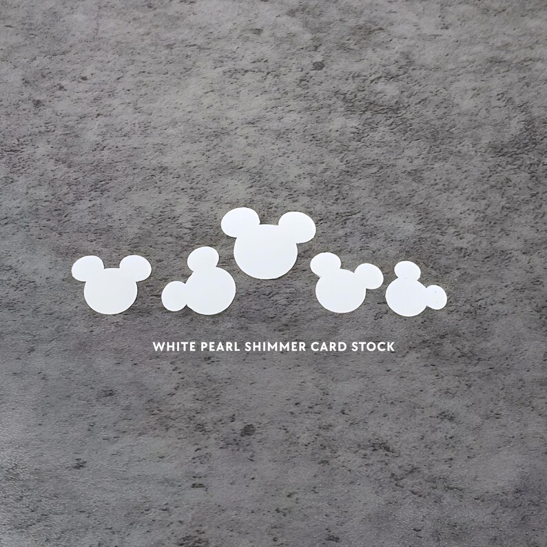 Disney Inspired Confetti, White Pearl Shimmer Cardstock, 5 sizes image 2
