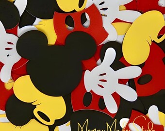 Confettis inspirés de Mickey Mouse, décorations de fête, scrapbooking, fabrication de cartes