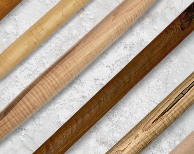 Handcrafted Natural Wood Rolling Pin/ French Tapered, Straight Dowel/ Walnut, Maple, Ambrosia Maple