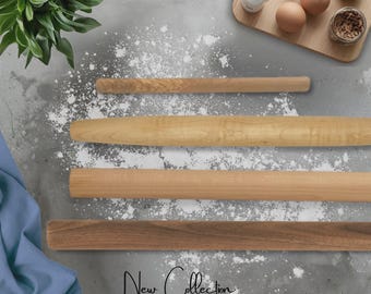 Rouleau à pâtisserie en bois fabriqué à la main : français, goujon droit, petit modèle | Gravez au laser quelque chose de parfait pour l'occasion | Bois naturel