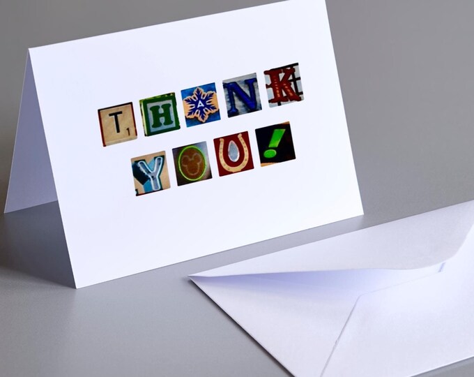 Disney Inspired "Thank You" Card, Letters from WDW Theme Parks