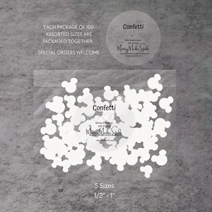 Disney Inspired Confetti, White Pearl Shimmer Cardstock, 5 sizes image 4