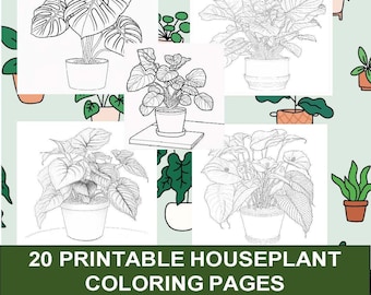 20 Printable Houseplant Coloring Book Pages