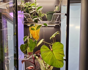 Milsbo Tall IKEA Indoor Greenhouse Acrylic Shelves | STRONG Clear Cast Acrylic Shelves with Cord Notches and optional Ventilation Holes!