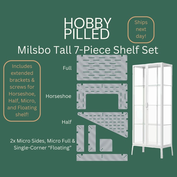 Milsbo Tall 7-Piece Shelf Set | 3/8" Clear Acrylic | Ikea Greenhouse