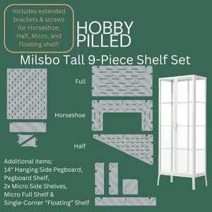 Milsbo Tall 9-Piece Shelf Set | 3/8&quot; Clear Acrylic | Ikea Greenhouse