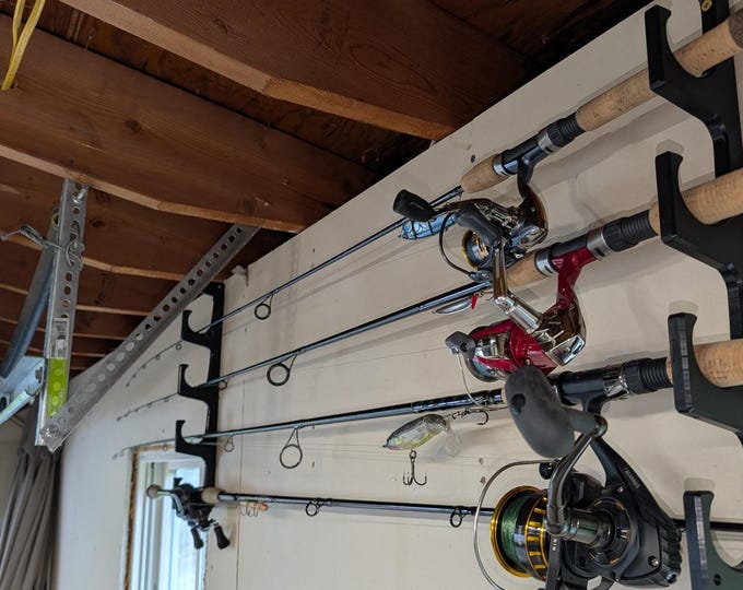 Fishing Rod Holder - Garage rod organizer - fishing rod storage