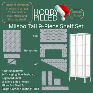 Milsbo Tall 9-Piece Shelf Set | 3/8" Clear Acrylic | Ikea Greenhouse