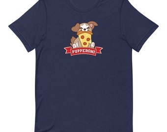 Cute Pun Tshirt for Dog and Pizza Lovers, Pupperoni T-shirt, Funny dog shirt and a perfect gift for dog mom or dog dad