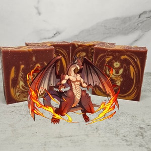 Fire Dragon King Artisan Soap, Bar Soap, Anime-Inspired Soap, Manga Inspired Soap, Handcrafted Soap, Vegan Soap, Cold Process Soap