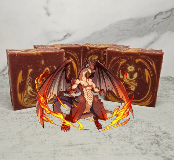 Fire Dragon King Artisan Soap, Bar Soap, Anime-Inspired Soap, Manga Inspired Soap, Handcrafted Soap, Vegan Soap, Cold Process Soap