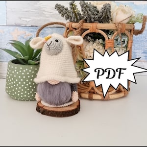 Crochet Sheep Gnome // Crochet Sheep Ornament // Crochet Sheep