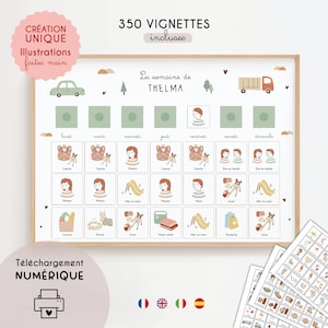 Personalized Kids Weekly Planner | Montessori Weekly Schedule, Cars, Truck, Family Wall Organizer, Toddler Routine Chart, Digital Download
