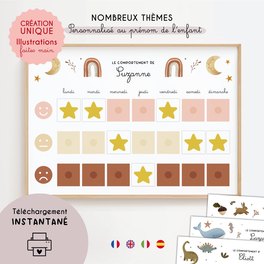 Personalized Child Behavior Chart With Name to Print | Motivation ...