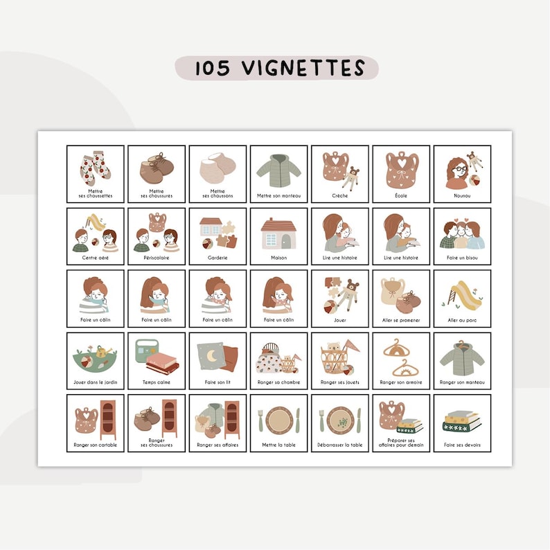 105 Tarjetas de Rutina Montessori Imprimibles | Agenda Visual Infantil ...