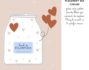 Jarre de récompense avec 30 étoiles, jarre de récompense pour motiver un bon comportement, tableau de