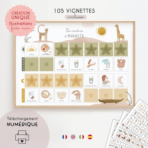 Personlig Montessorirutin för barn | Savannah morgon- och kvällsrutinschema, utskrivbart barnschema, självständighet, PDF | Flerspråkig