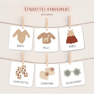 Etichette per riporre i vestiti - contenitore trofast, guardaroba - Montessori - organizzazione della cameretta dei bambini - organizzazione della famiglia
