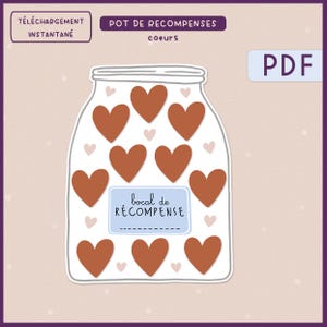 Tarro de regalo para niños DIY - DIY, tarro de regalo, tarro de corazón, imprimible para personalizar - Versión en francés e inglés