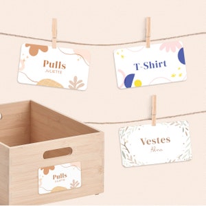 Étiquette de rangement - personnalisé - armoire, penderie, cuisine, salle de bain, organisation - méthode KonMari