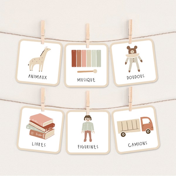 toy storage labels - trofast bin - Montessori - children's room organization