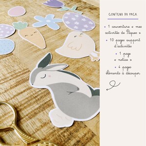 Livre d'activité pâques enfant imprimable Montessori jeux, organisation, tri, puzzle, lapin printable easter image 2
