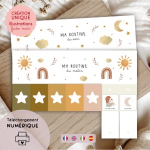 Personalized Kids Routine Charts, Montessori Visual Schedules, Morning Evening Routines,Toddler Daily Rhythm, Digital Download, Multilingual