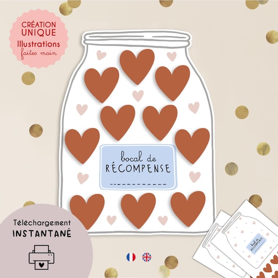 Hitopin Pot De Récompense Magnétique Enfant – 30 Étoiles En Bois, 13x20 Cm, Pour Classe Ou Maison
