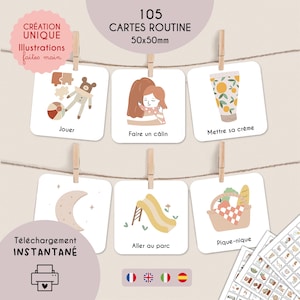 105 Cartes Routine Montessori imprimables Grand Format |  Planning, Autonomie, Routine Enfant, Organisation Famille, PDF |  Multilingue