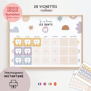 Kids Tooth Brushing Reward Chart Printable｜Montessori Hygiene Routine, Dental Care Tracker, Toddler Autonomy, Instant Download PDF｜Multi