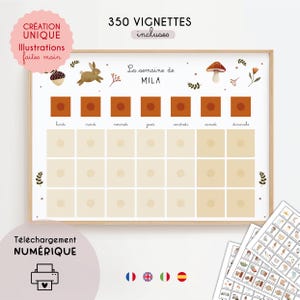 Stor personlig Montessoriveckoplanerare för barn | Höstplanerare för förskola, barnkalender, schema, PDF | Flerspråkig
