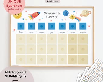 Planificador Semanal Infantil Personalizado | Tabla de la Semana Montessori, Calendario de Actividades, Horario Visual, PDF Imprimible