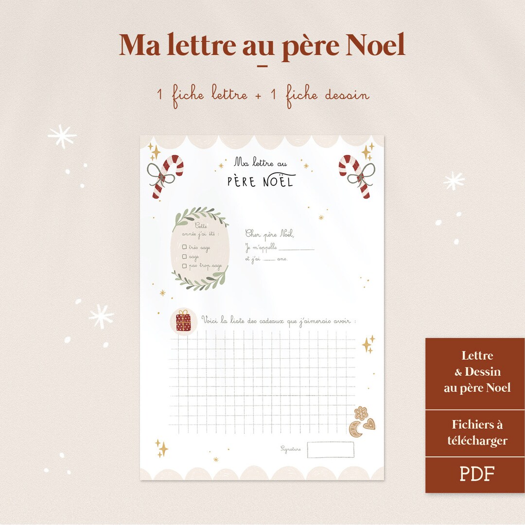Ma Lettre Au Père Noël à Remplir Fichier Numérique Etsy Australia
