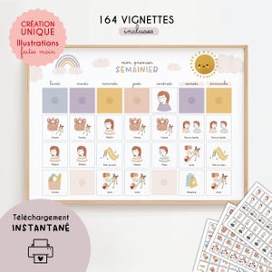 Printable Montessori Weekly Planner for Children | Rainbow Preschool Planner, Children's School Calendar, Visual Timetable, Routine Chart | PDF