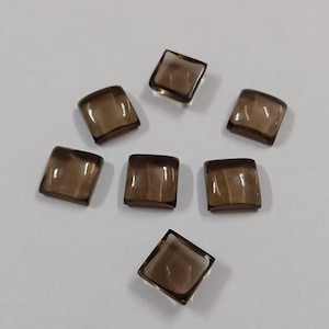 Natural Smoky Quartz Cabochon Square Shape Calibrated Loose Gemstone Size 4 5 6 7 8 9 10 11 12 13 14 15 20 25 MM Smoky Quartz Gemstone