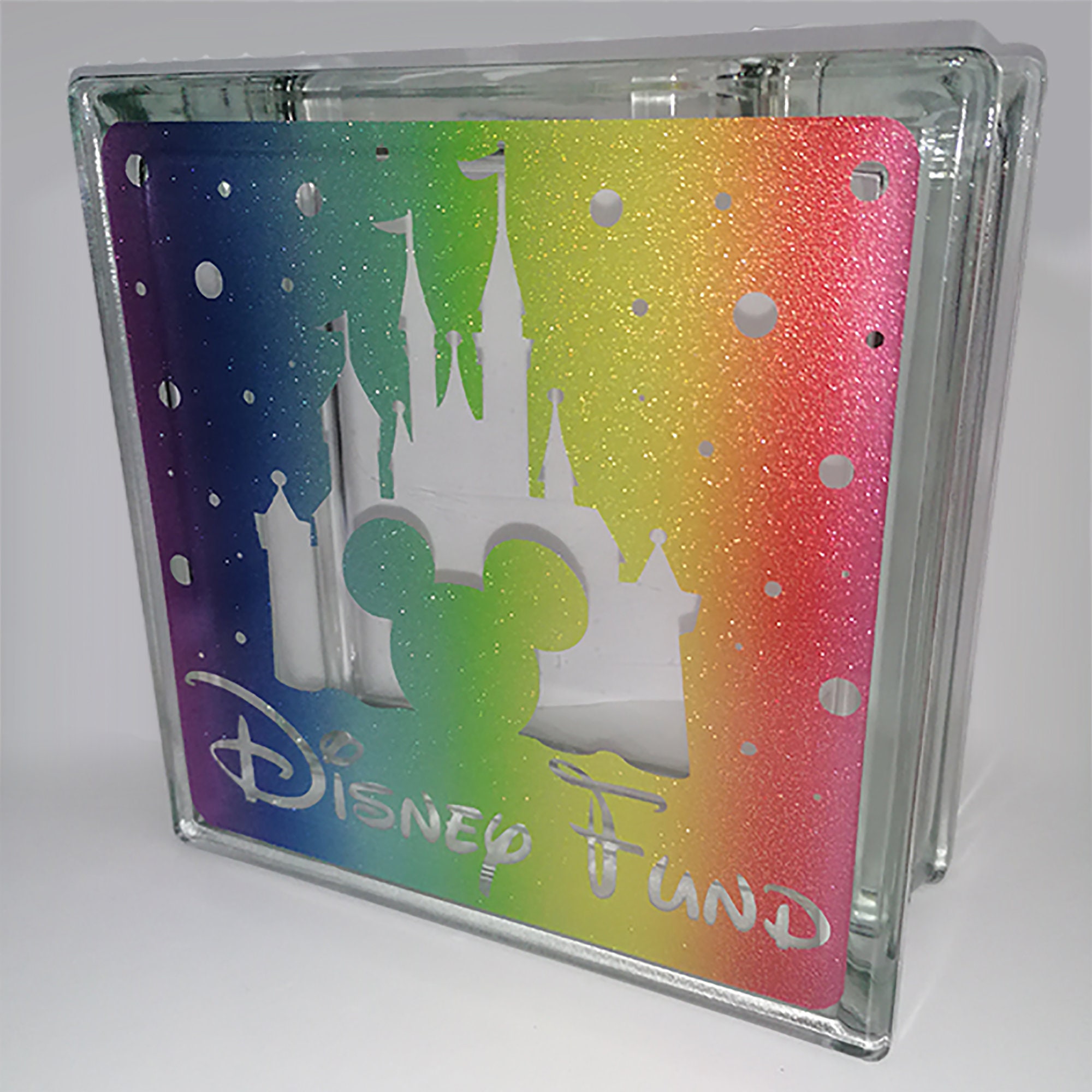 Glass Rainbow 'disney Fund' Money Box Small Can Be Etsy UK